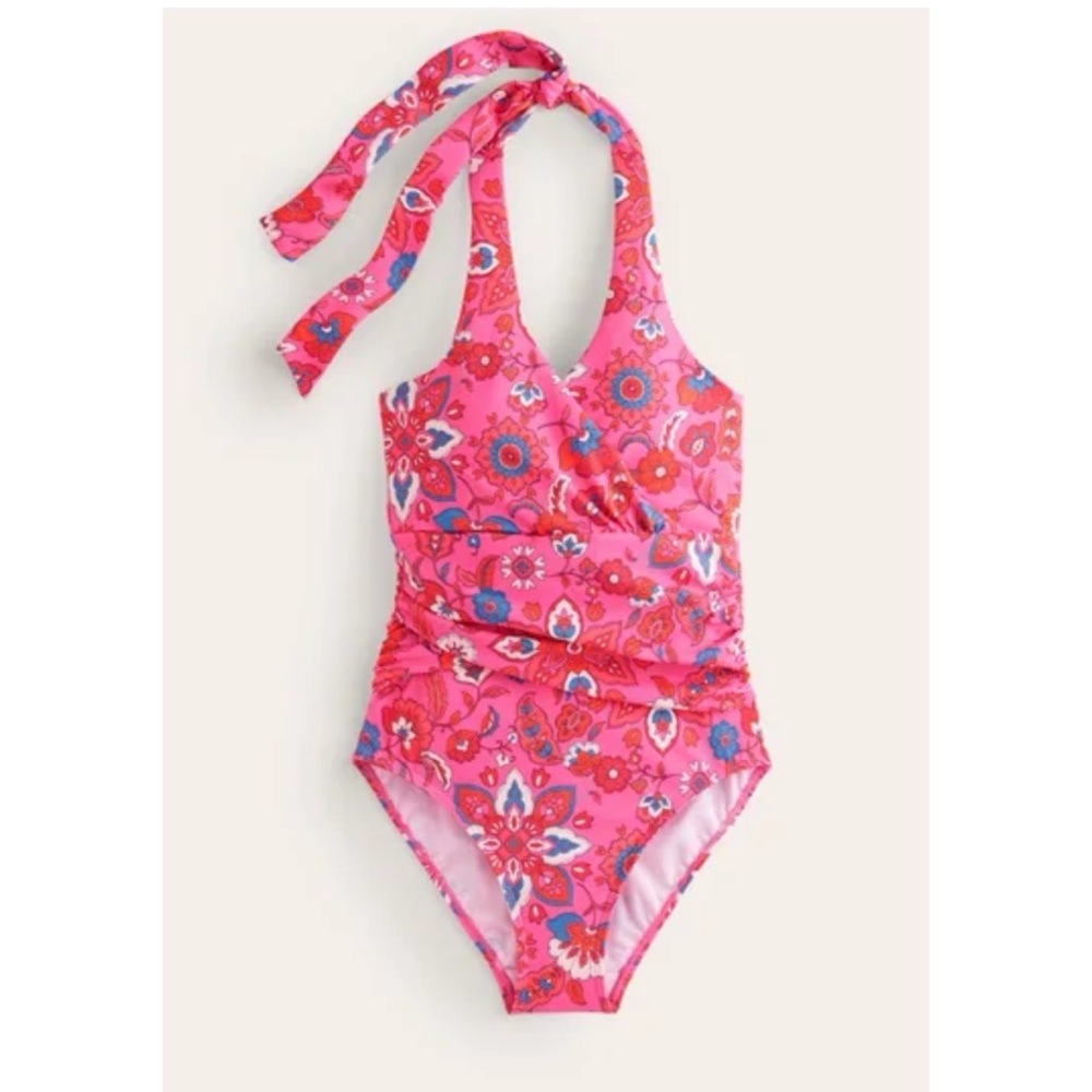 Boden Pink Floral One Piece Swimsuit